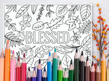 Blessed Thanksgiving Placemats Coloring Page Sheet PRINTABLE