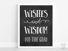 Wishes And Wisdom For The Grad Sign, Graduation Party Decorations, PRINTABLE Decor, Graduation Sign