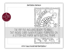 Happy Thanksgiving Coloring Card PRINTABLE Turkey Coloring DIY For Kids