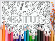 Gratitude Thanksgiving Coloring Placemat PRINTABLE