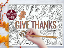 Thanksgiving Coloring Sheet Placemat PRINTABLE