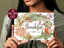 Thankful Card PRINTABLE Thanksgiving