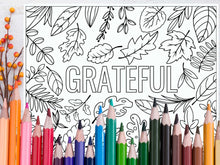 Grateful PRINTABLE Thanksgiving Placemat Coloring