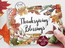 PRINTABLE Thanksgiving Blessings Card