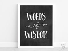 Words Of Wisdom Sign, Graduation Sign PRINTABLE Chalkboard Graduation Party Decor, Grad Party, College, Table Sign