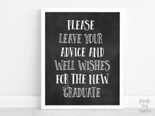 Advice And Well Wishes For The New Graduate Sign Graduation Party Decorations PRINTABLE, Grad Party