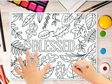 Blessed Thanksgiving Placemats Coloring Page Sheet PRINTABLE