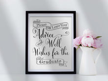 Advice And Well Wishes For The Graduate Sign Graduation Party Decorations PRINTABLE