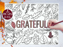 Grateful PRINTABLE Thanksgiving Placemat Coloring