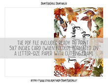 PRINTABLE Thanksgiving Blessings Card