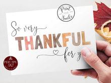 So Very Thankful For You Card PRINTABLE Thanksgiving
