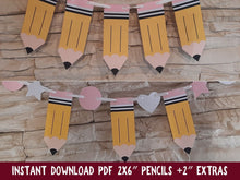 Back To School Pencil Banner, First Day Of School Banner, Classroom Decor, PRINTABLE