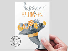 Cute Happy Halloween PRINTABLE Cards — 6 Watercolor Ghost, Bat & Pumpkin Designs | Instant Download for Party Favors and Kids Gifts