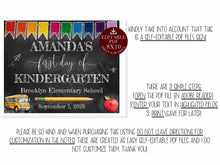 First Day Of School Sign, Reusable Sign, Editable Sign, Digital Download, PRINTABLE