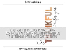 So Very Thankful For You Card PRINTABLE Thanksgiving