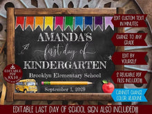 First Day Of School Sign, Reusable Sign, Editable Sign, Digital Download, PDF PRINTABLE Last Day Of School Sign