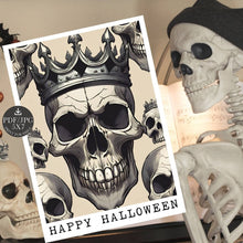 Skeleton With Crown Happy Halloween Card PRINTABLE