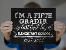 First Day Of 5th Grade Sign Fifth Grade Sign PRINTABLE School 1st Chalkboard 2024