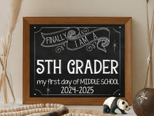 First Day Of Fifth Grade Sign Middle School 5th Grade Sign Chalkboard Printable Back To