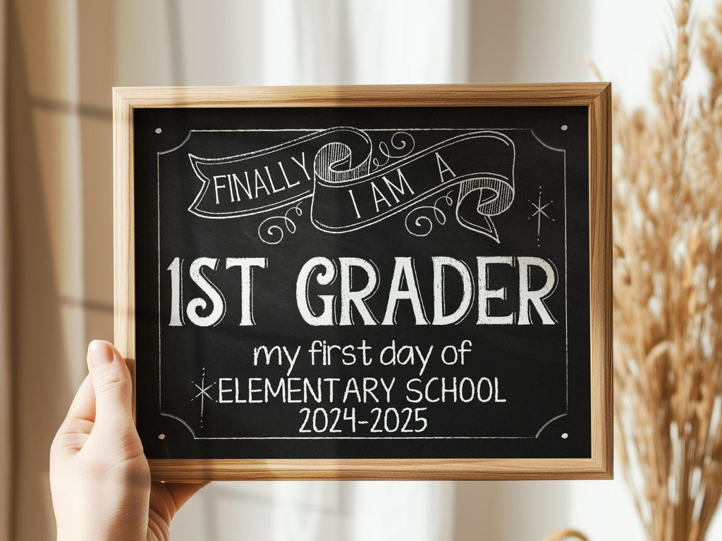 First Day Of First Grade Sign Elementary School 1st Grade Sign Back To