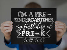 First Day Of Pre-K Sign PRINTABLE Pre Kindergarten Chalkboard 1st Day 2024