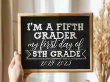 First Day Of 5th Grade Sign Fifth Grade Chalkboard PRINTABLE 2024