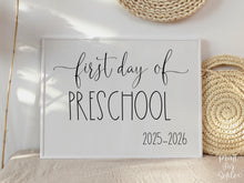 First Day Of Preschool Sign PRINTABLE Back To School Sign Photo Prop
