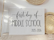 First Day Of Middle School Sign PRINTABLE Back To School Sign Photo Prop