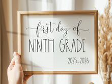 First Day Of 9th Grade Sign Ninth PRINTABLE Back To School Sign Photo Prop