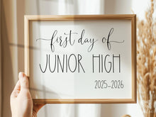 First Day Of Junior High Sign PRINTABLE Back To School Sign Photo Prop