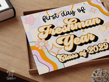 PRINTABLE First Day Of Freshman Year Sign Retro Class Of 2029, 9th Grade Sign, Back To School Sign, Photo Prop