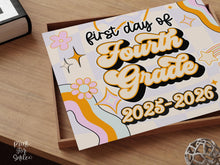 PRINTABLE First Day Of 4th Grade Sign Retro Fourth Grade Back To School Sign, 1st Day Photo Prop