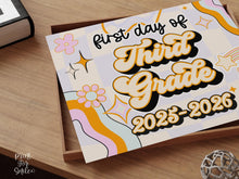 PRINTABLE First Day Of Third Grade Sign, Retro 3rd Grade Back To School Sign, 1st Day Photo Prop