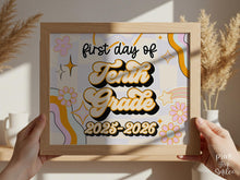 PRINTABLE First Day Of 10th Grade Sign Retro Tenth Grade Back To School Sign, 1st Day Photo Prop