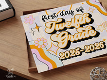 PRINTABLE First Day Of 12th Grade Sign Retro Twelfth Grade  Back To School Sign, 1st Day Photo Prop