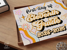 PRINTABLE First Day Of 11th Grade Sign Retro Eleventh Grade  Back To School Sign, 1st Day Photo Prop