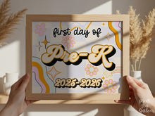 PRINTABLE First Day Of Pre-K Sign Retro School Sign, Back To School Sign, 1st Day Photo Prop