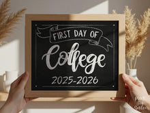 First Day Of College Sign PRINTABLE Chalkboard School Sign, Photo Prop, Instant Download, 2025