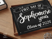 First Day Of Sophomore Year Sign PRINTABLE Chalkboard School Sign, Instant Download, Class Of 2028
