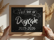 First Day Of Daycare Sign PRINTABLE Chalkboard School Sign, Photo Prop, Instant Download