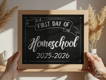 First Day Of Homeschool Sign PRINTABLE Chalkboard School Sign, Photo Prop, Instant Download