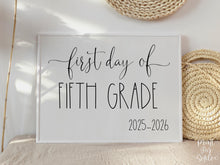 First Day Of 5th Grade Sign Fifth PRINTABLE Back To School Sign Photo Prop