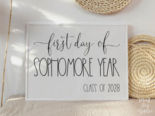 First Day Of Sophomore Year Sign PRINTABLE Back To School Sign Photo Prop