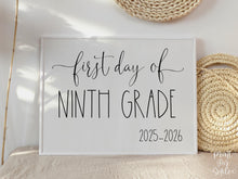 First Day Of 9th Grade Sign Ninth PRINTABLE Back To School Sign Photo Prop