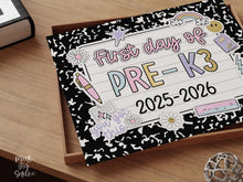 First Day Of Pre-K3 Sign Pastel PRINTABLE, First Day Of School Sign For Girl 1st Day Photo Prop