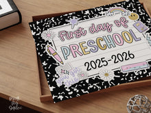 First Day Of Preschool Sign Pastel PRINTABLE, First Day Of School Sign For Girl 1st Day Photo Prop