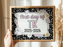 First Day Of Transitional Kindergarten Sign Pastel PRINTABLE, First Day Of TK Sign For Girl 1st Day Photo Prop