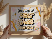PRINTABLE First Day Of Third Grade Sign, Retro 3rd Grade Back To School Sign, 1st Day Photo Prop