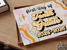 PRINTABLE First Day Of 10th Grade Sign Retro Tenth Grade Back To School Sign, 1st Day Photo Prop