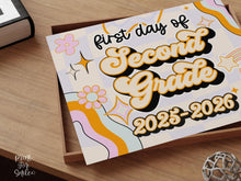 PRINTABLE First Day Of Second Grade Sign Retro 2nd Grade Back To School Sign, 1st Day Photo Prop